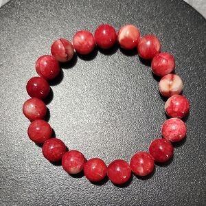 Handmade Quartz Red Beaded Bracelet